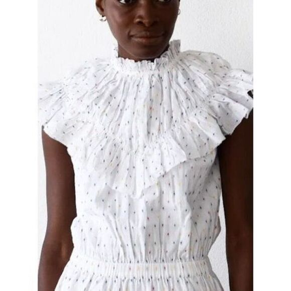 NWOT never a wallflower Primary Swiss Dot blouse, Small $189 A33 - Picture 2 of 9